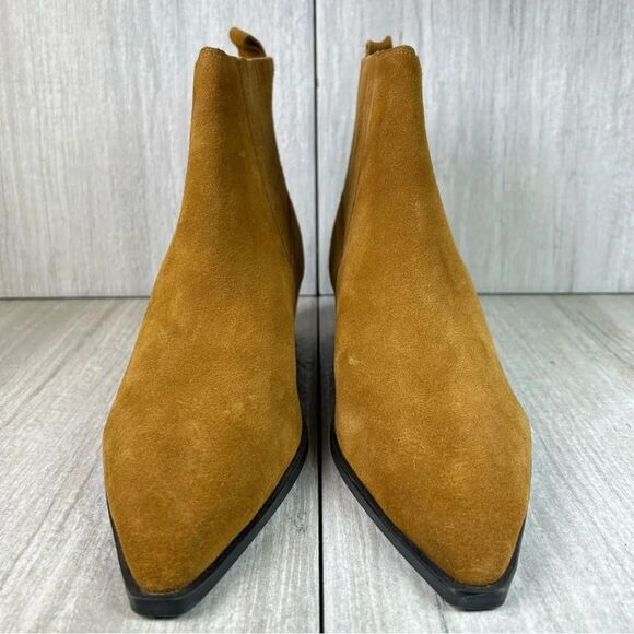 Marc Fisher Yarita Brown Suede Leather Pointed Ankle Booties Women’s Size 8 M - Picture 5 of 10